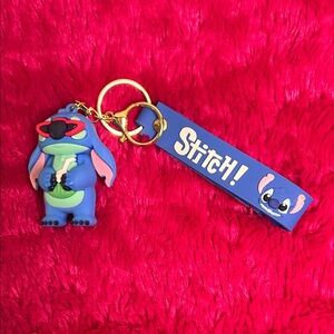 Stitch Keychain with Blue and Red Colors